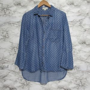 Anthropologie Blue Patterned Blouse